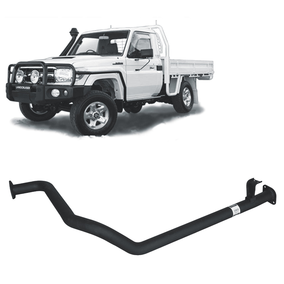 70 Series Land Cruiser 2.5 Exhaust - 79 Series 1HZ with Muffler