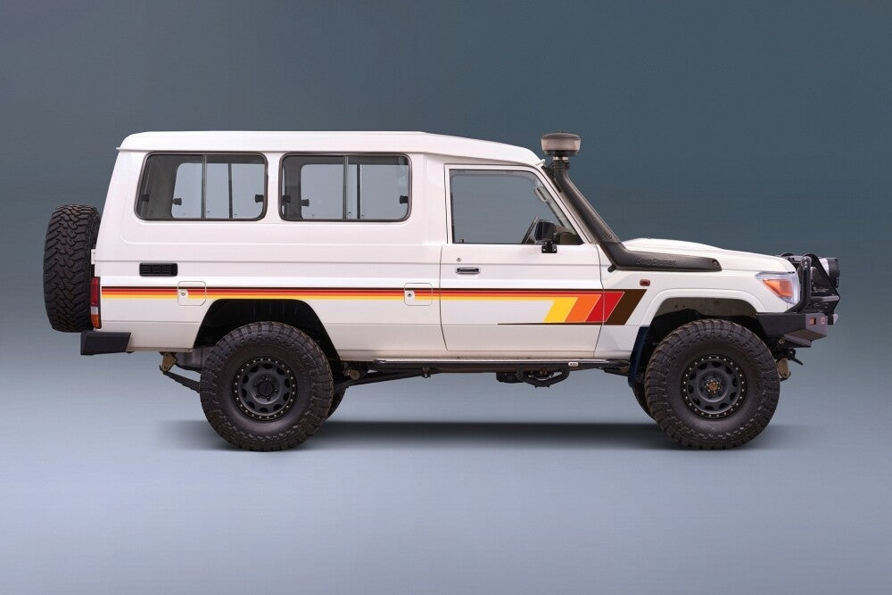 Broome body stripe kit - J78 Series Toyota Land Cruiser Troop Carrier TRD colours vehicle