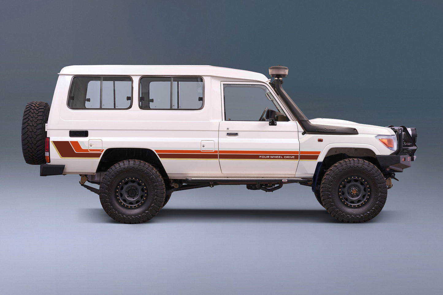 70 Series Land Cruiser Decal Body Stripe Kit (Renmark Type-2) - 78 Series Troop Carrier (1999-)