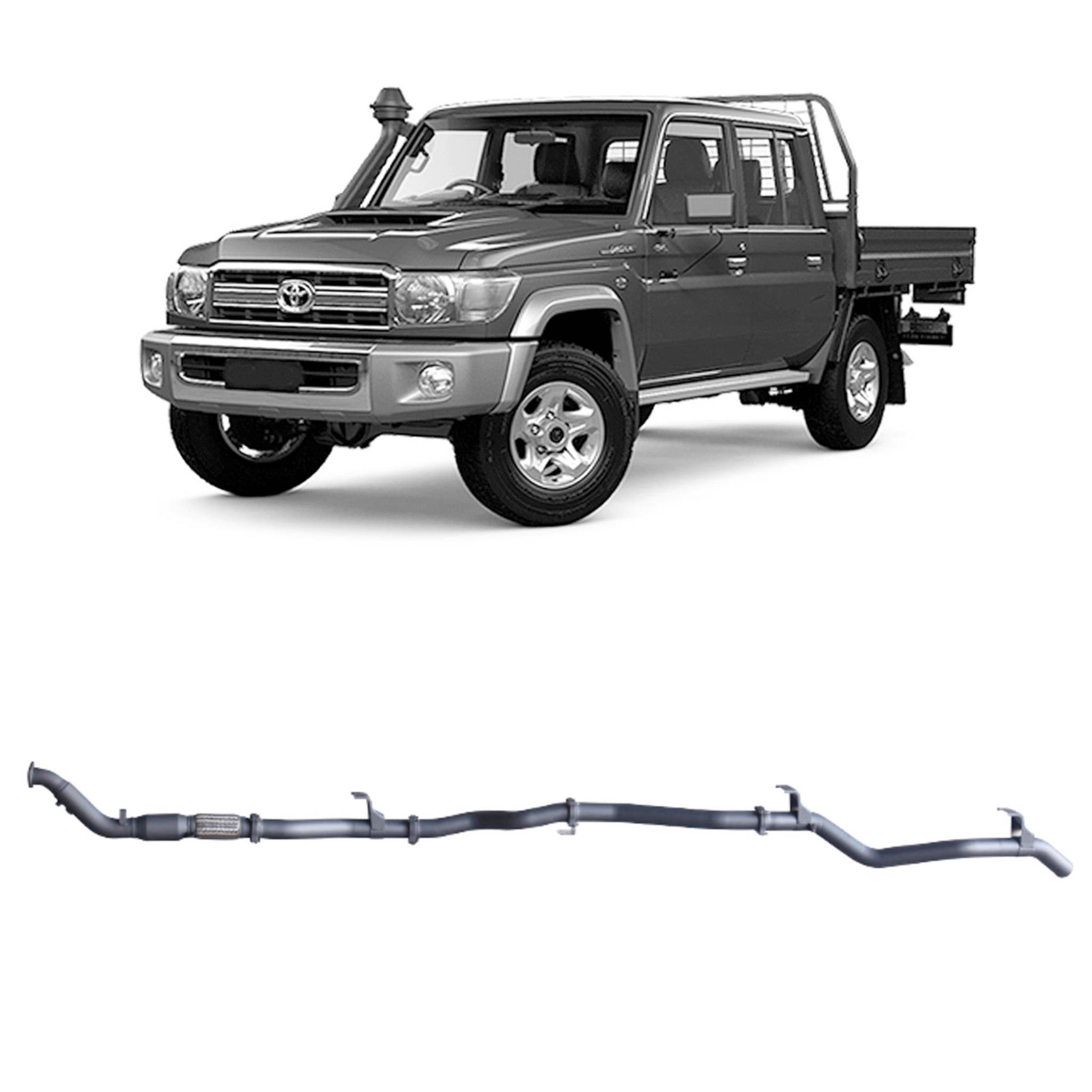 70 Series Land Cruiser Extreme Duty Exhaust - 79 Series Dual Cab (01/2012 - 10/2016)