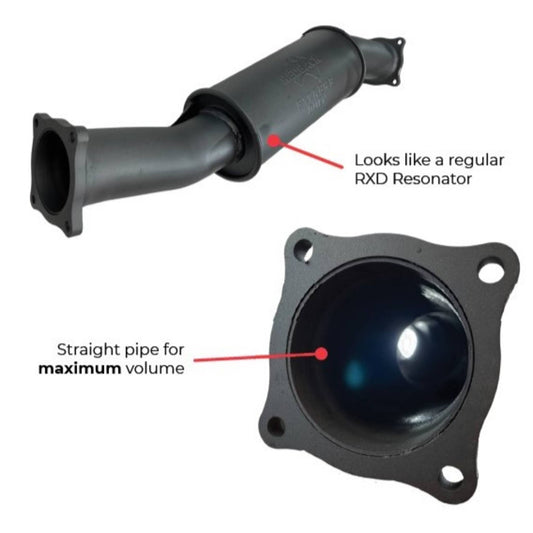 70 Series Land Cruiser Extreme Duty Straight Piped Resonator (Offset/Offset)