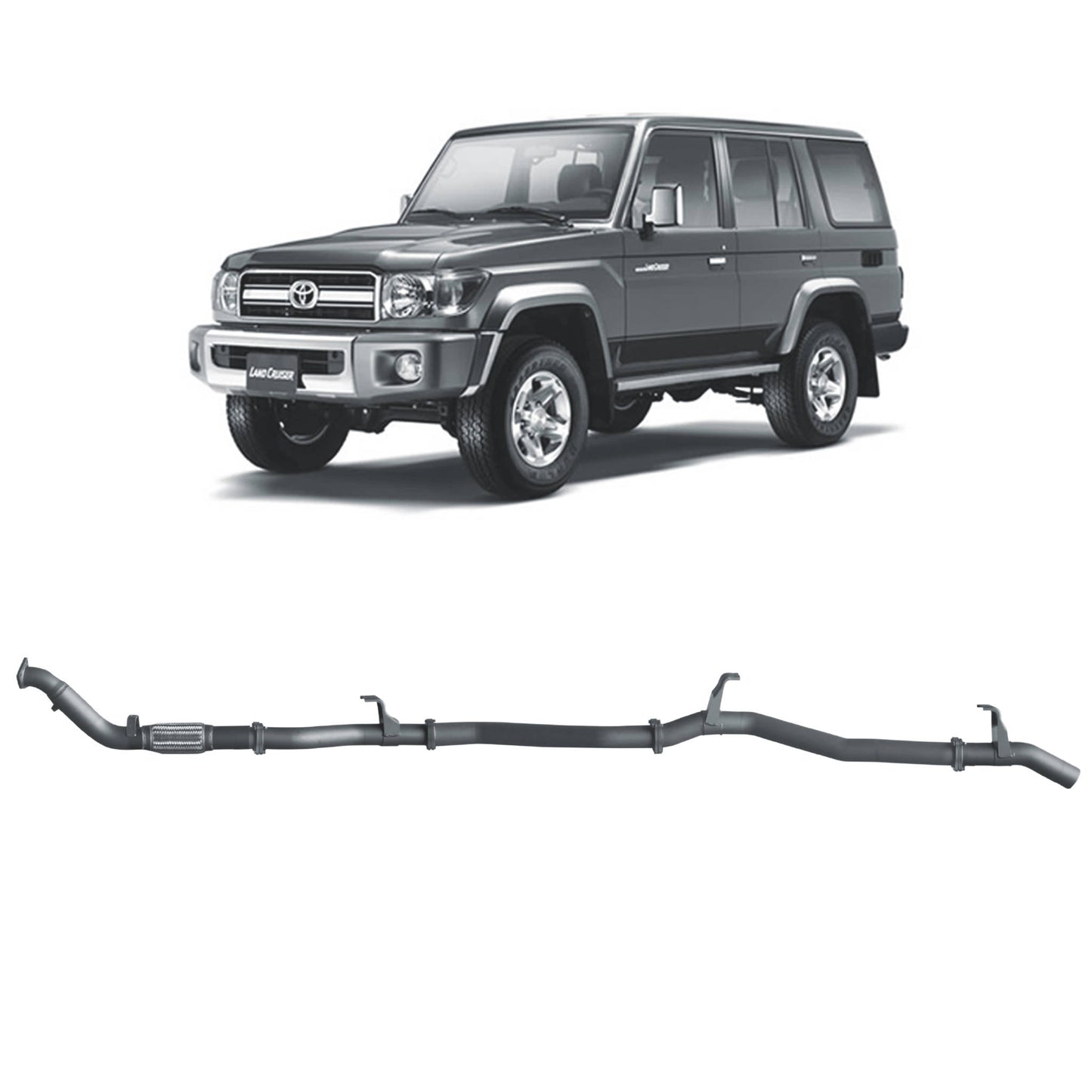 Toyota Land Cruiser Redback Extreme Duty Exhaust for Toyota Landcruiser 76 Series Wagon (03/2007 - 10/2016)