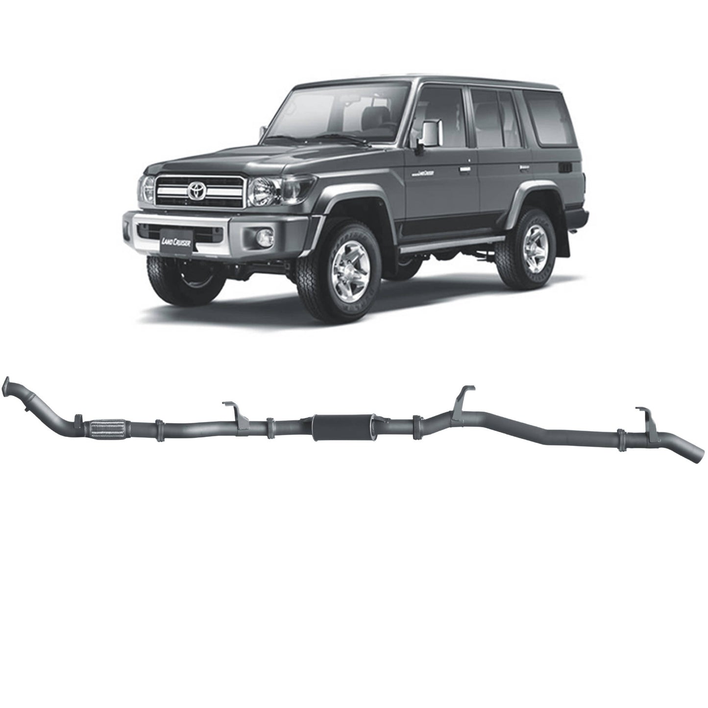 Toyota Land Cruiser Redback Extreme Duty Exhaust for Toyota Landcruiser 76 Series Wagon (03/2007 - 10/2016)