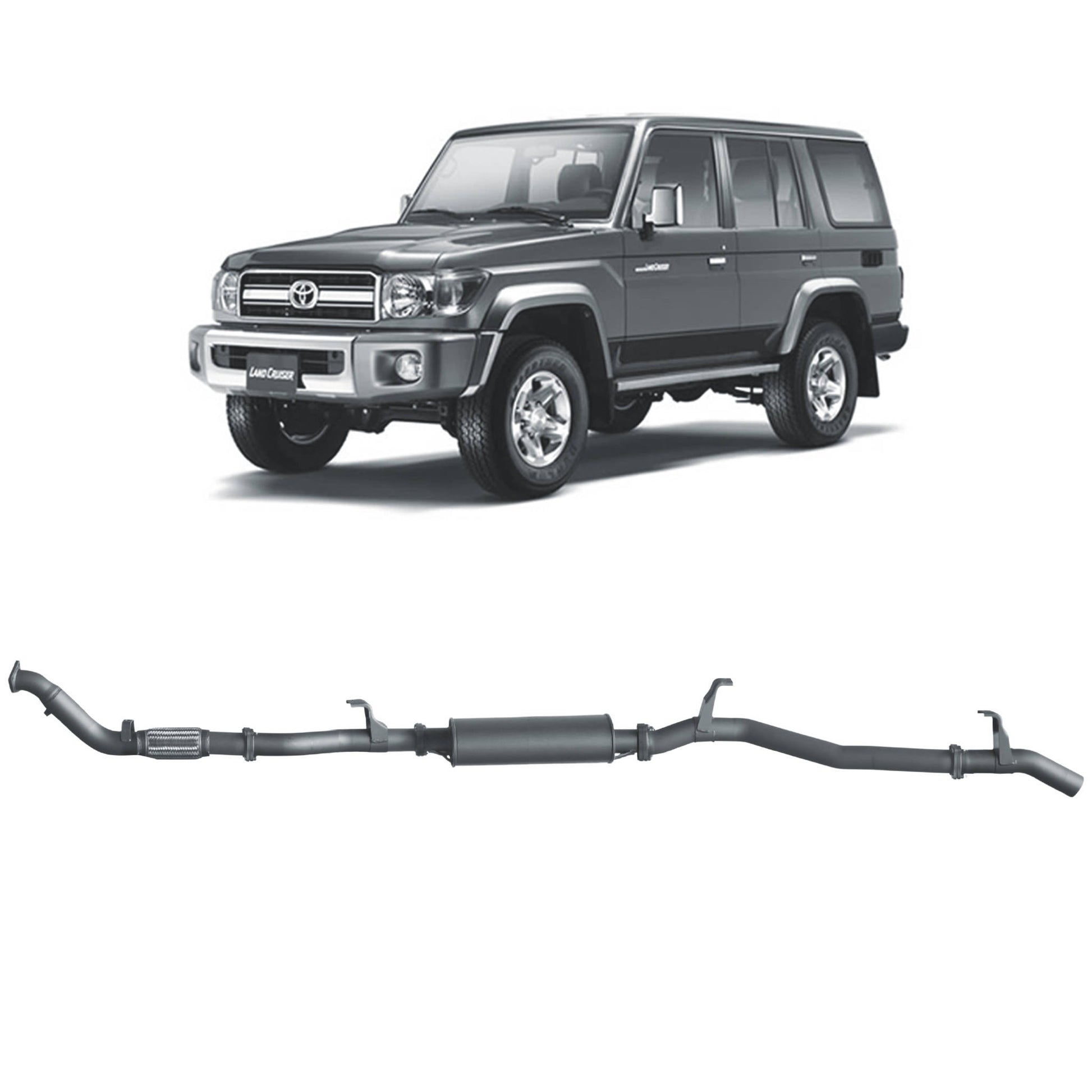 Toyota Land Cruiser Redback Extreme Duty Exhaust for Toyota Landcruiser 76 Series Wagon (03/2007 - 10/2016)