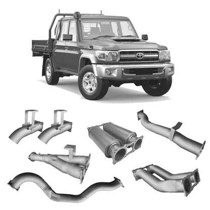 Toyota Land Cruiser Redback Extreme Duty Twin 4" Exhaust for Toyota Landcruiser 79 Series