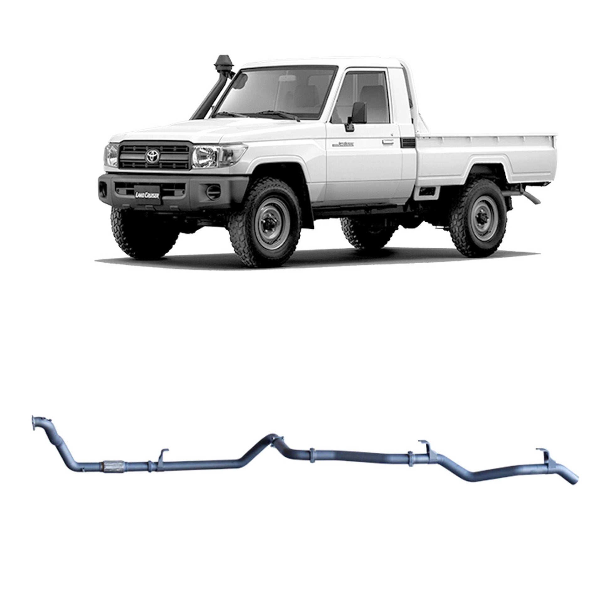 Extreme Duty 3" Exhaust for the Toyota LandCruiser 79 Series 4.2L 1HZ (10/1999 - 01/2007) (view 12)