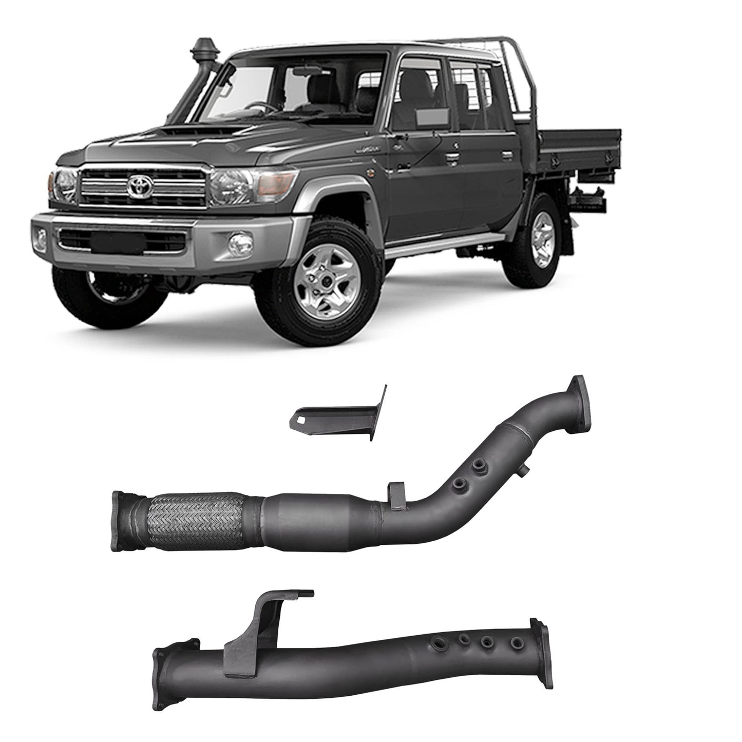 Extreme Duty 3" Exhaust DPF Adaptor Kit - 76 Series Wagon, 79 Series Single & Dual Cab (11/2016 - On)