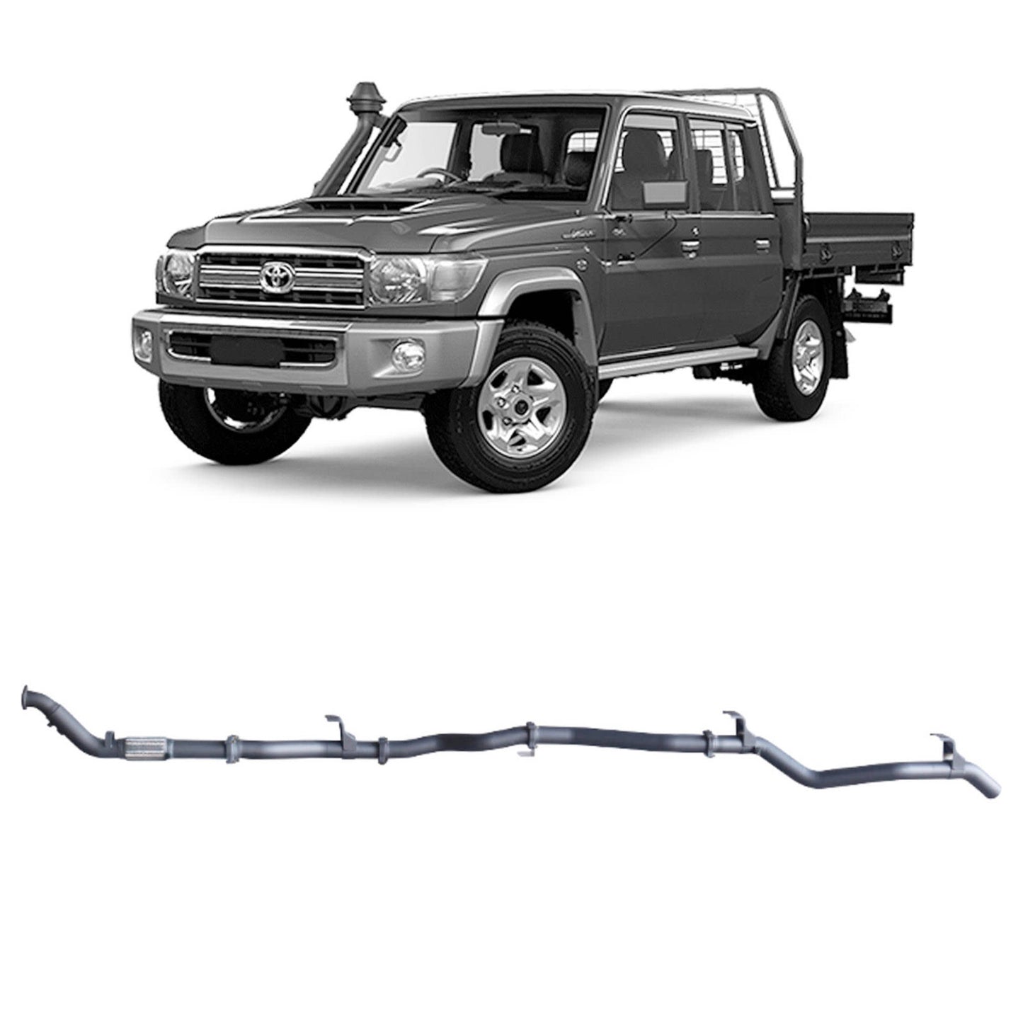 Extreme Duty 3" Turbo Back Exhaust - 79 Series Dual Cab w/ DPF Adapter