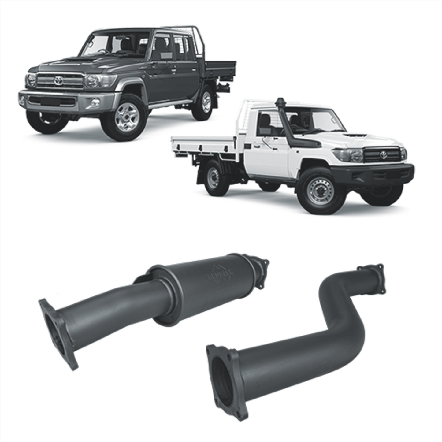 Extreme Duty 3" Turbo Back Exhaust - 79 Series Dual Cab w/ Auxiliary Fuel Tank (01/2012 - 10/2016)